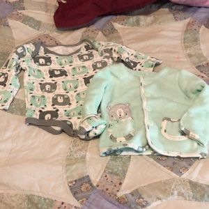 0-3 month matching bodysuit and sweater